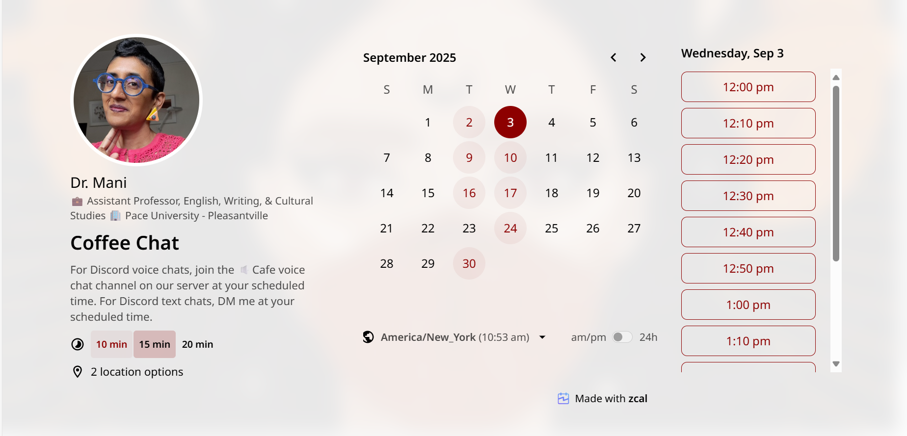 Preview of Zcal invite