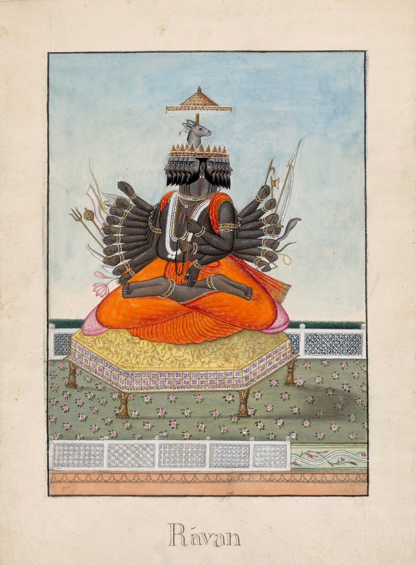 Ravana, ceremonially seated.